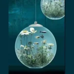 Deep Teal Floral Orb