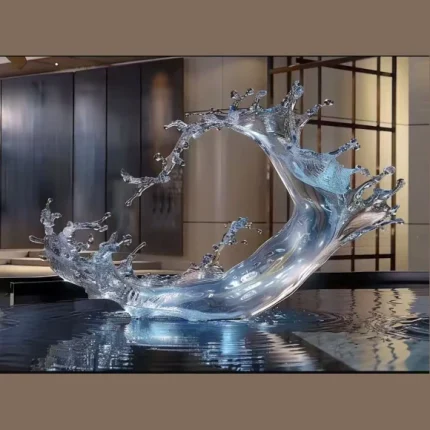 Aqua Glass Wave Bowl