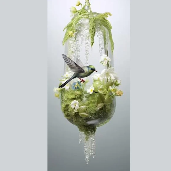 Liquid Green Flow Vase